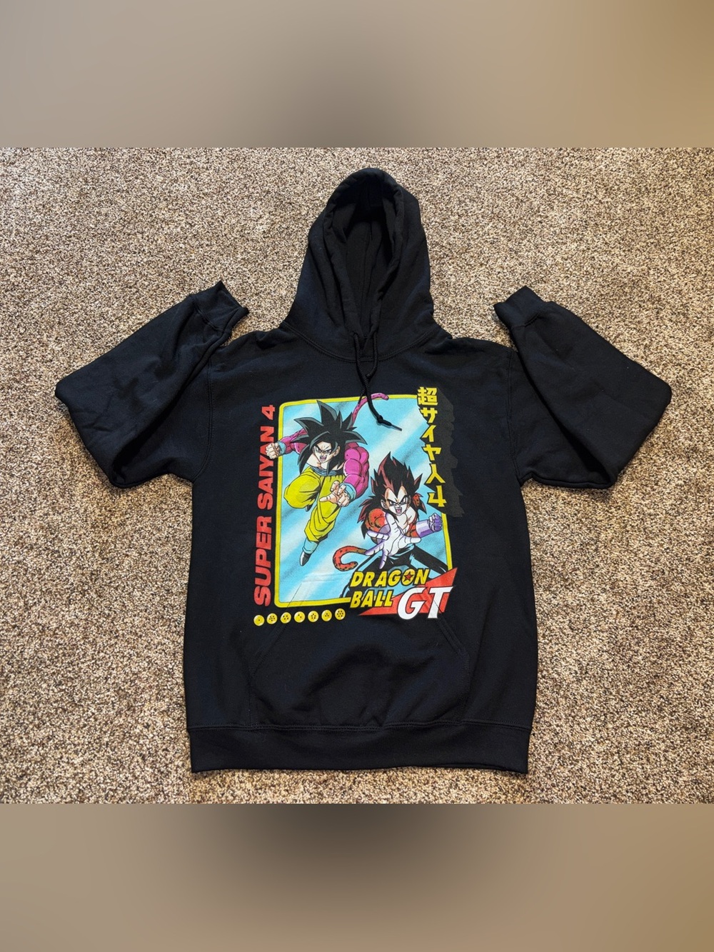 Dragon Ball GT Goku Black Graphic Hoodie Pullover Unisex Medium Anime